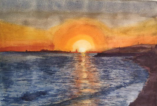 Feliz atardecer en Barcelona